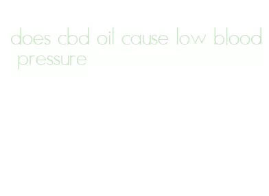 does cbd oil cause low blood pressure