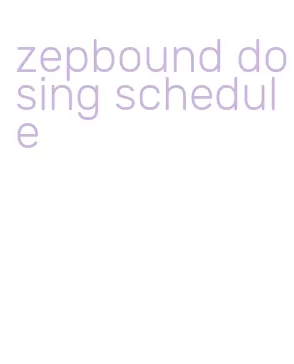 zepbound dosing schedule