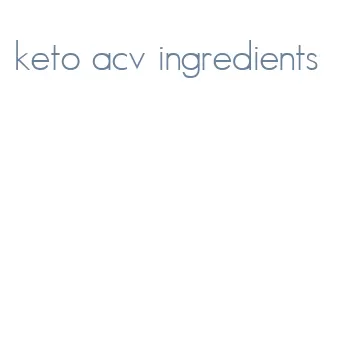 keto acv ingredients