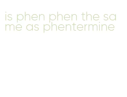 is phen phen the same as phentermine