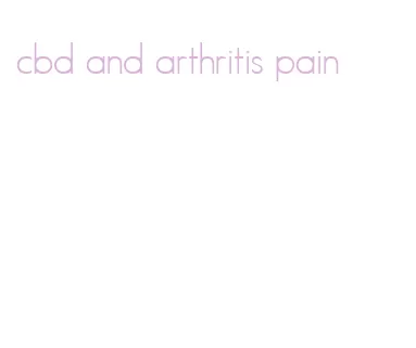cbd and arthritis pain