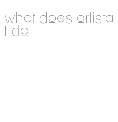 what does orlistat do