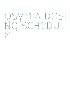 qsymia dosing schedule