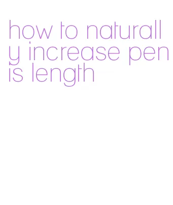 how to naturally increase penis length