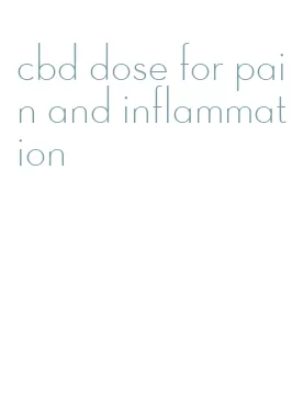 cbd dose for pain and inflammation