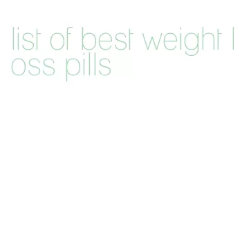 list of best weight loss pills