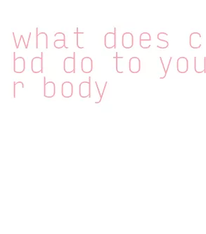 what does cbd do to your body