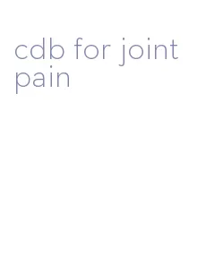 cdb for joint pain