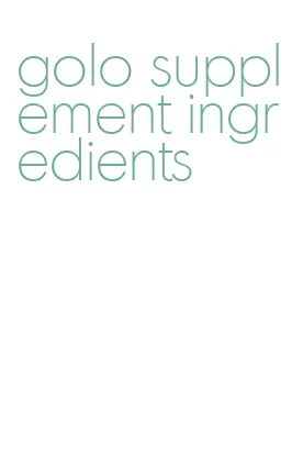 golo supplement ingredients