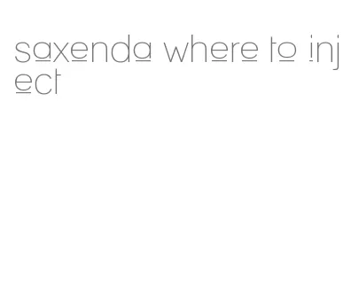 saxenda where to inject