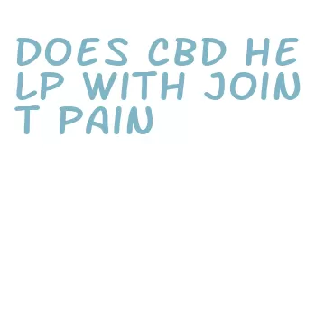 does cbd help with joint pain