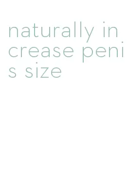 naturally increase penis size