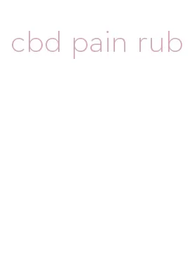 cbd pain rub