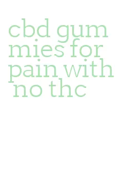 cbd gummies for pain with no thc