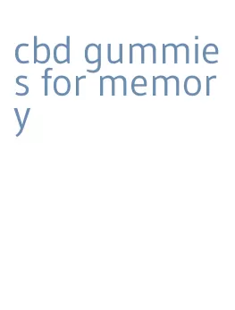 cbd gummies for memory