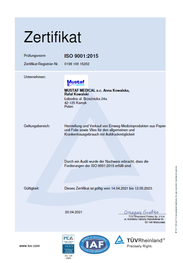ISO 9001-2015 certification in German
